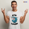 Gym Lover Shark Men's White Tshirt | Kolkata Dekho