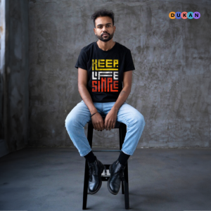 Keep Life Simple Casual Men's Black Summer Tshirt | Kolkata Dekho