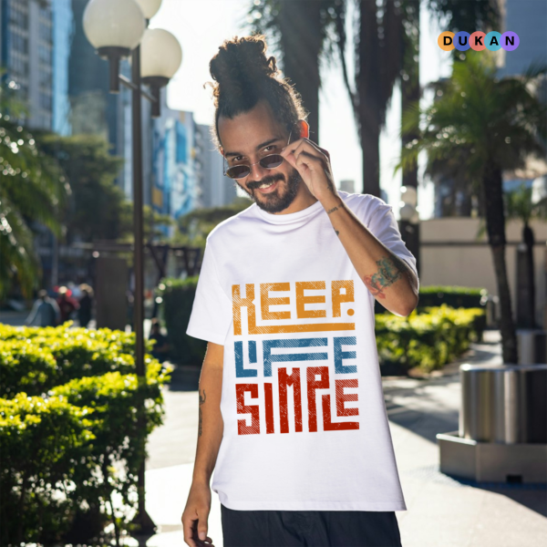 Keep Life Simple Casual Men's White Summer Tshirt | Kolkata Dekho