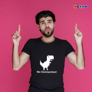 No Connection Error Casual Men's Black Cotton Tshirt | Kolkata Dekho