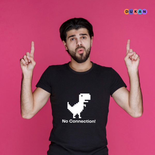 No Connection Error Casual Men's Black Cotton Tshirt | Kolkata Dekho