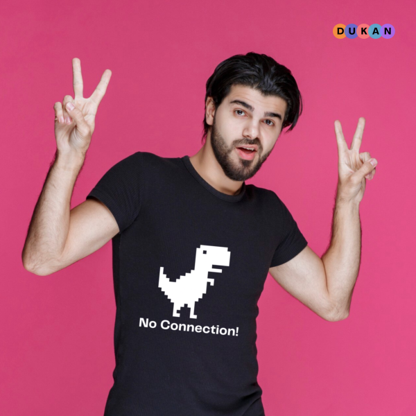 No Connection Error Casual Men's Black Cotton Tshirt | Kolkata Dekho