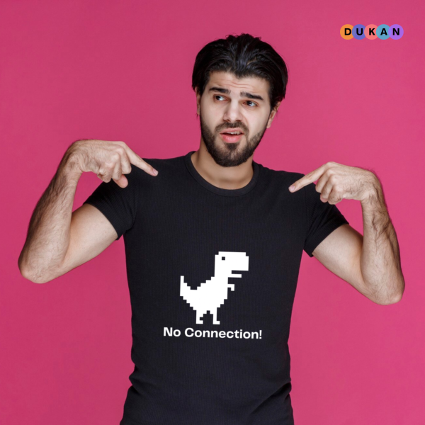 No Connection Error Casual Men's Black Cotton Tshirt | Kolkata Dekho