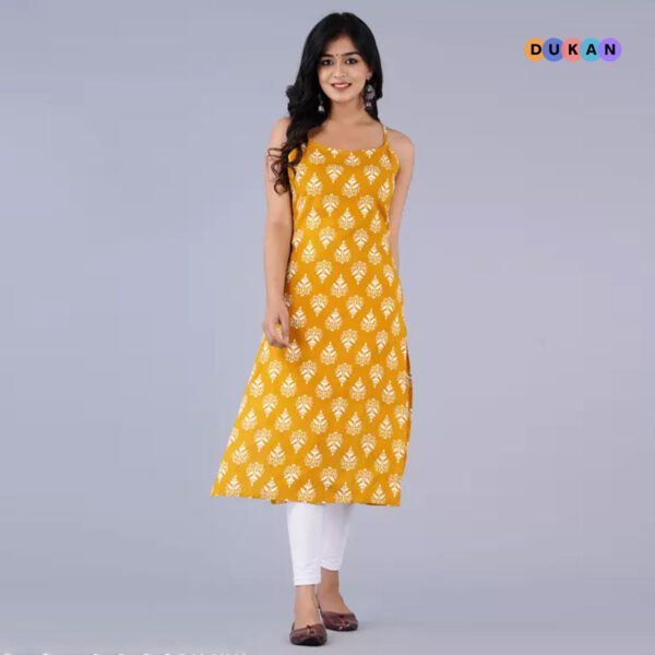 Summer Yellow Kurti For Women