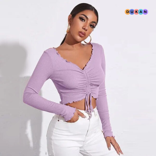 V neck Fullsleeves Comfy Tops L 3 e1713654191490