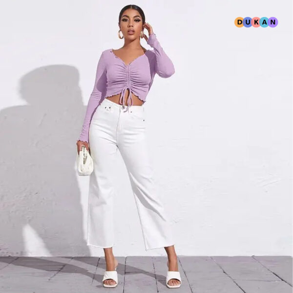 V neck Fullsleeves Comfy Tops L 4 e1713654177931