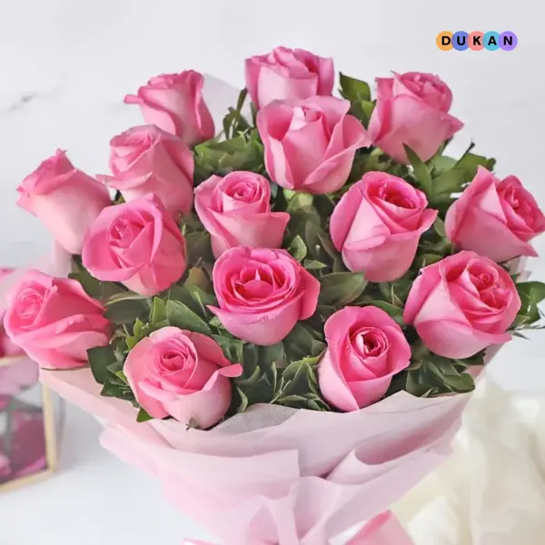 15 Fresh Pink Roses Flower Bouquet for Gifting Kolkata Dekho 2