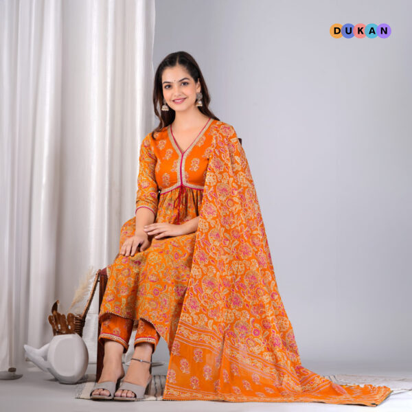 Alia Bhatt Style Anarkali Orange Kurti for Women