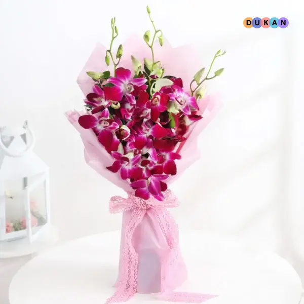 Purple Orchid Flowers Bouquet for Gifting | Kolkata Dekho