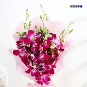 Purple Orchid Flowers Bouquet for Gifting | Kolkata Dekho