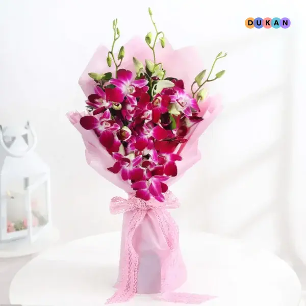 Purple Orchid Flowers Bouquet for Gifting | Kolkata Dekho