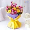 Purple Orchids & Yellow Roses Bouquet for Gifting | Kolkata Dekho