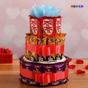 Triple Layered Chocolatey Love Arrangement for Gifting | Kolkata Dekho