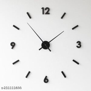 3D wall clock mounted on wall, full view