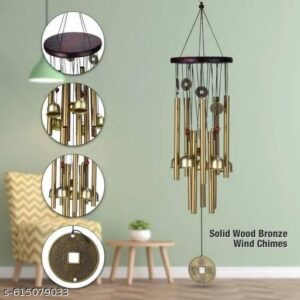 Wind chime metal detail close-up