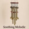Golden wind chime, full hanging view