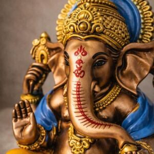 Ganesh idol resin detail close-up
