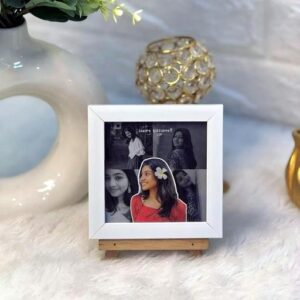 Wooden mini photo frame, empty view