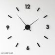 3D Black Wall Clock for Living Room & Bedroom