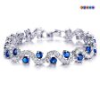 Antiquitie Blue Crystal Silver-Plated Bracelet – Elegant Gift for Women | Kolkata Dekho