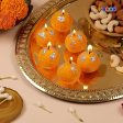 Artisanal Motichur Ladoo Candles – Hand-Poured Decorative Set of 6 | Kolkata Dekho